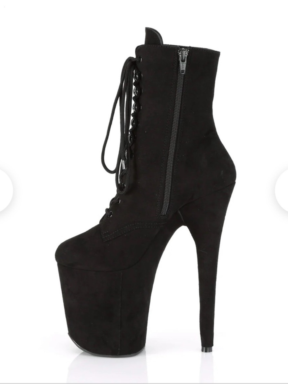 Pleaser Black Lace-Up Platform Ankle Boot (Flamingo-1020FS) - Picture 8 of 9